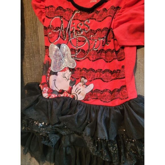 Red Minnie Mouse Disney 6 dress youth sequin - Picture 2 of 4